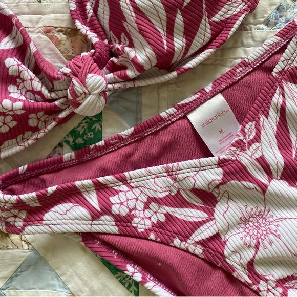 Xhilaration Target Pink White Botanical Bikini Set Women's M - Picture 6 of 7